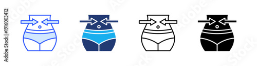 Lose Weight Multiple Style Icon Set Vector 