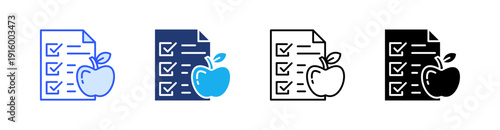 Diet Multiple Style Icon Set Vector 