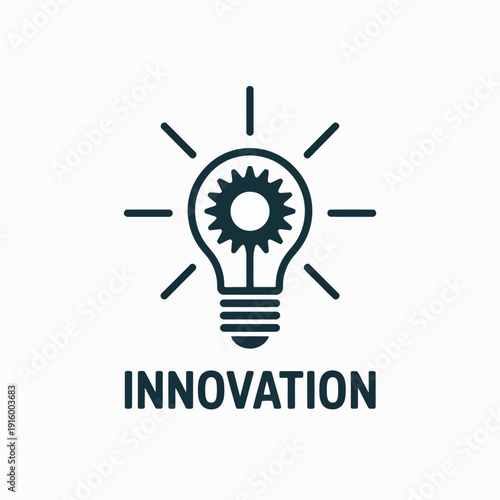 A sleek lightbulb icon symbolizing innovation and creative ideas in a modern design Vector, illustration
