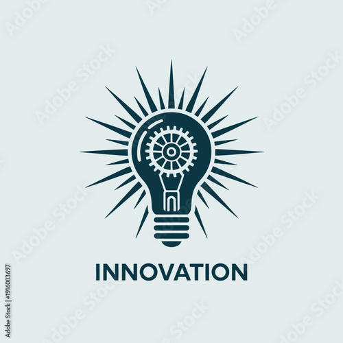 A sleek and modern lightbulb logo symbolizing innovation and creative thinking Vector, illustration