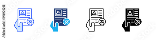 Denied Multiple Style Icon Set Vector 