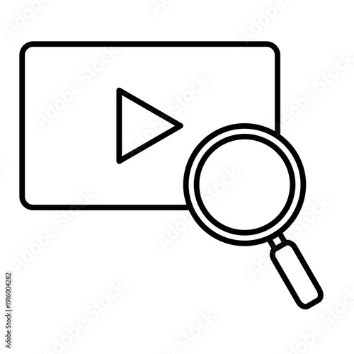 video review line icon with editable stroke