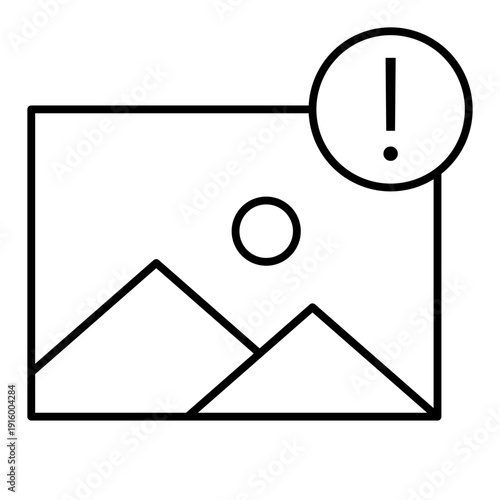 flagged image content line icon with editable stroke