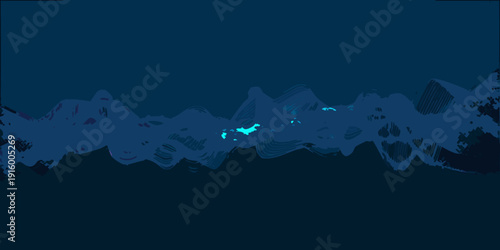 Abstract dark blue background with a teal wave like organic shape
