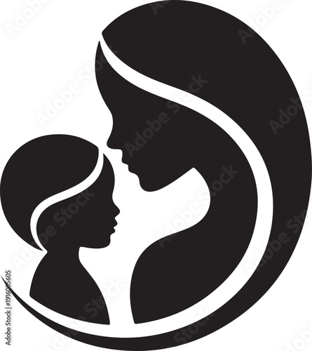 mother and baby silhouette