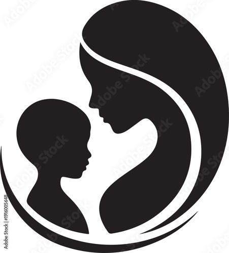 mother and baby silhouette