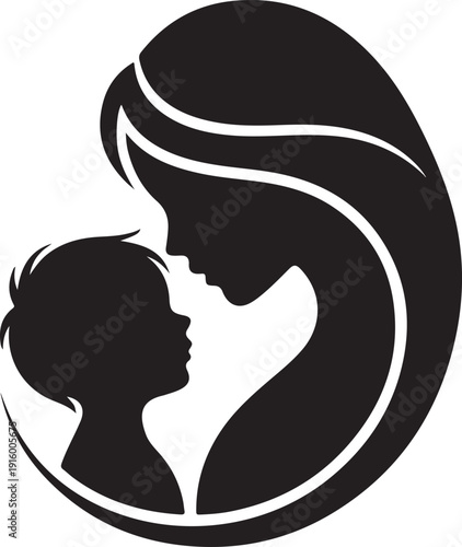 mother and baby silhouette
