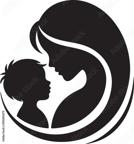 mother and baby silhouette