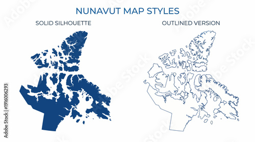Canada Arctic Archipelago Map Vector – Solid Silhouette vs Outlined Coastline Comparison, Geographic Detail, Islands, Cartography Styles, Educational and Analytical Graphics
