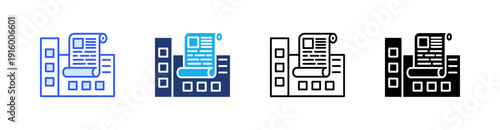 News Agency Multiple Style Icon Set Vector 