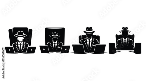 Anonymous it consultants working in silhouette