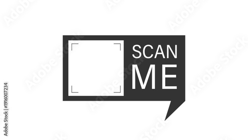 Scan me Frame. Barcode and QR code icon. Scan blank sticker for quick pay. Vector illustration in flat style.