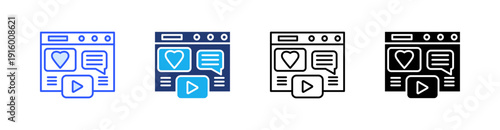 Web Browser Multiple Style Icon Set Vector 