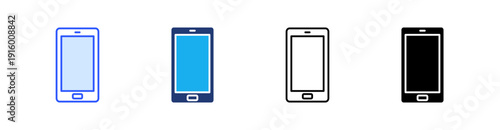 Phone Multiple Style Icon Set Vector 