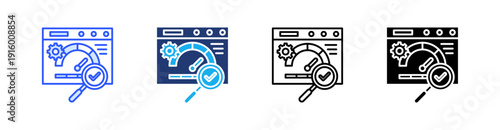 Seo Optimization Multiple Style Icon Set Vector 