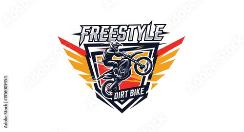 Freestyle Dirt Bike Motorcycle Logo.