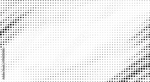 Wallpaper Mural Modern black halftone dot frame border on transparent background for minimalist graphic design and high contrast presentation layouts. Torontodigital.ca