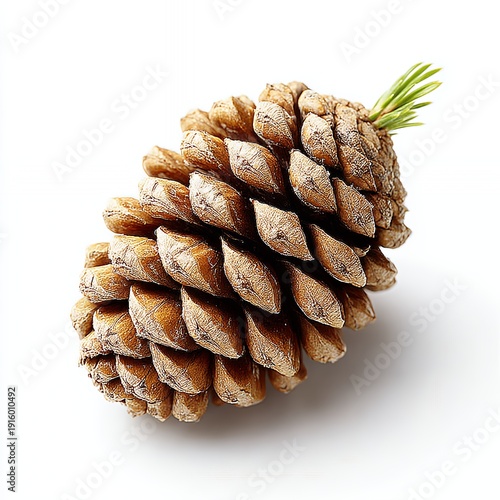 Wallpaper Mural Detailed Close Up of a Single Light Brown Pine Cone Against White Background Torontodigital.ca