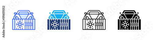 Cabin Car Multiple Style Icon Set Vector 