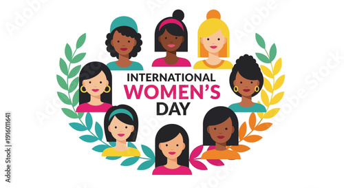 Silhouette illustration of diverse women standing together in solidarity