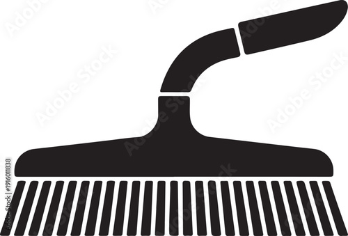 Floor cleaning brush icon with handle