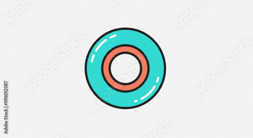 Colorful Donut Icon on White Background