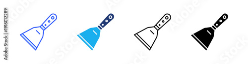 Scraper Multiple Style Icon Set Vector 