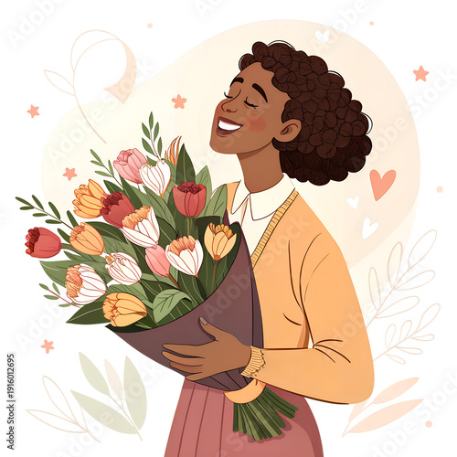 womens day celebration woman with flowers empowerment growth