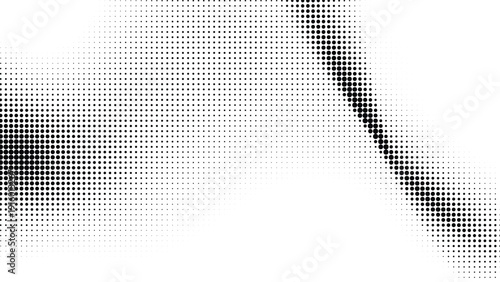 abstract black halftone dot pattern on white background minimalist monochrome geometric wave texture