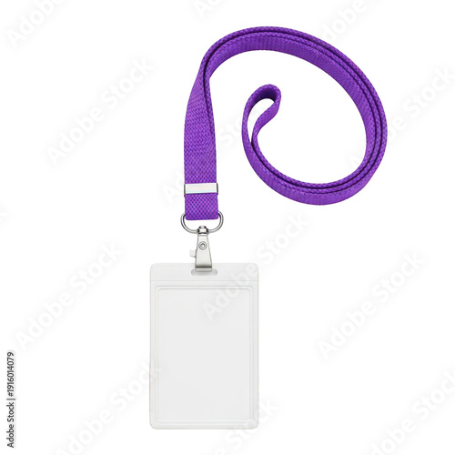 Wallpaper Mural Purple lanyard with white rectangular badge holder isolated on transparent background Torontodigital.ca