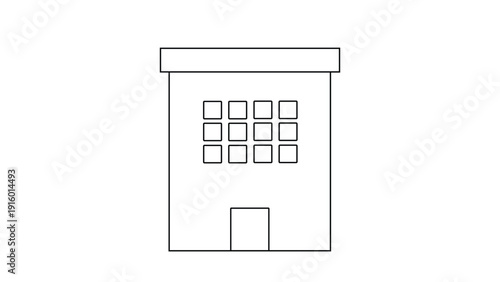 Apartment Building Facade Illustration Representing Residential Property Rental Housing and Urban Real Estate