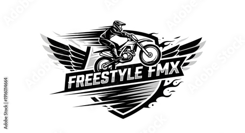Freestyle Motocross Rider Logo Design.