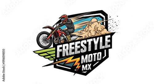 Freestyle Motocross Rider on Bike Logo.