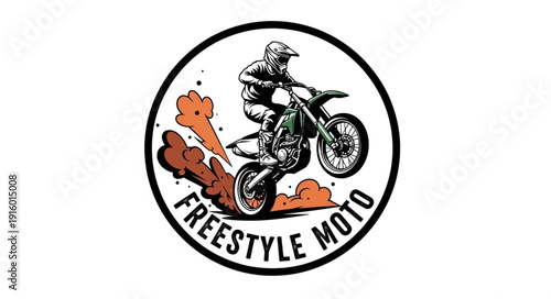 Freestyle Moto Rider on Dirt Bike.
