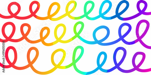 Colorful repeating swirl patterns create a vibrant and playful abstract background