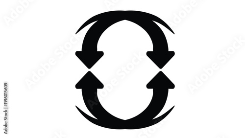 Circular Arrows Icon Representing Feedback Loop System Continuity and Process Integration Vector Illustration