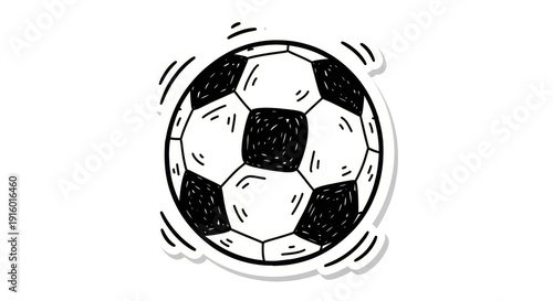 Soccer Doodle Sticker or a Football Sketch Illustration Isolated on a white background