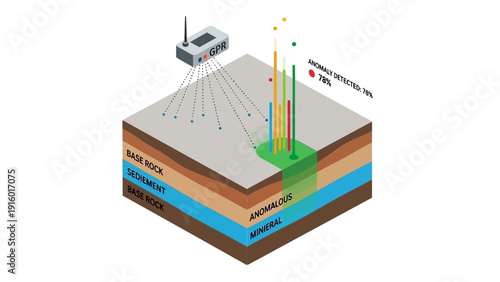 Isometric diagram illustrating groundwater monitoring and remediation process.