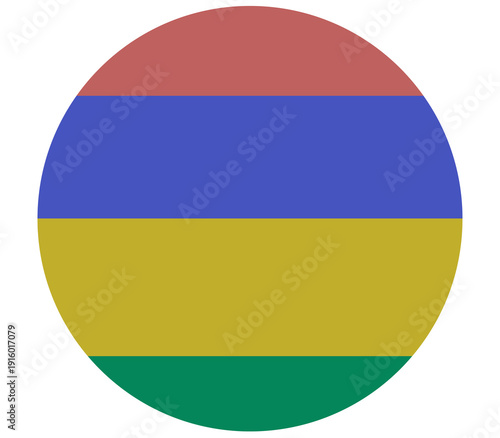 Free Download Circular Mauritius flag icon, abstract national symbol representing freedom and independence with vibrant colors. - GFXLoad