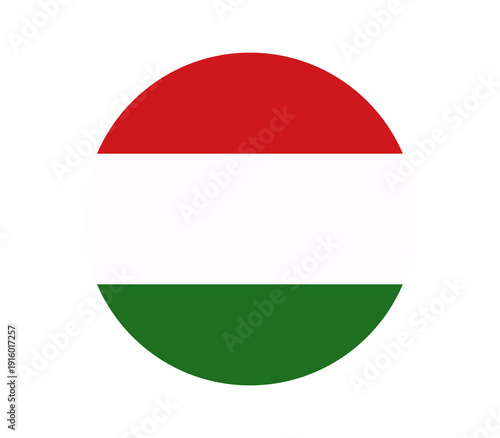 Hungarian circular flag emblem with bold red, white, and green horizontal stripes, a symbol of national pride and heritage. Free Download Hungarian circular flag emblem with bold red, white, and green horizontal stripes, a symbol of national pride and heritage. - GFXLoad