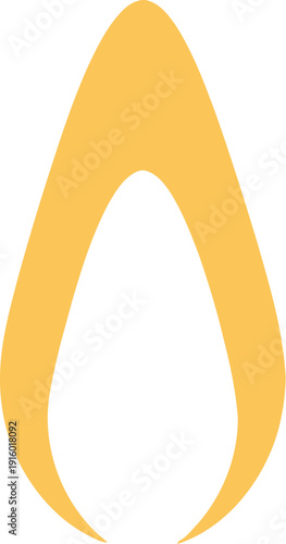 Simple illustration of a single lit wax candle with a bright yellow and orange flame burning steadily against a clean white background emphasizing peaceful illumination.