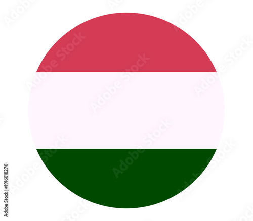 Hungarian flag as a circular emblem with red, white, and green horizontal stripes, evoking national pride. Free Download Hungarian flag as a circular emblem with red, white, and green horizontal stripes, evoking national pride. - GFXLoad