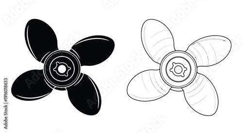 Two fidget spinner illustrations one black one white side by side