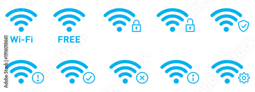 Wi-Fi電波アンテナマークアイコン情報角丸水色