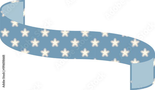 Ribbon Frame -3- Star - blue