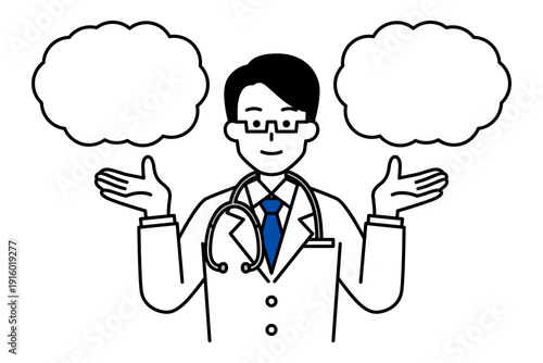 二つの選択肢を提案する医師の男性