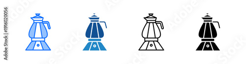 Moka Pot Multiple Style Icon Set 
