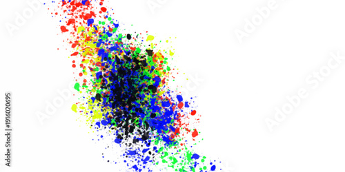  watercolor on a white background. The color splashes on the paper.