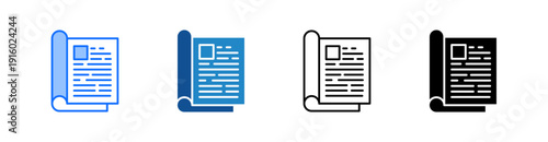 Newspaper Multiple Style Icon Set 