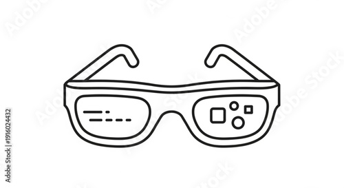 Futuristic vr goggles with buttons and controls on lenses virtual reality headset icon